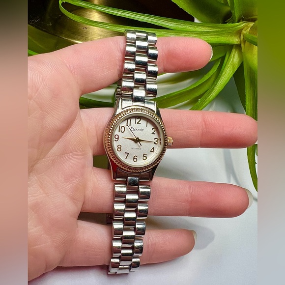 Eternity Two-Tone Stainless Steel Quartz Watch Gold Bezel - Picture 3 of 4